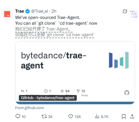 Trae-Agent功能示意图